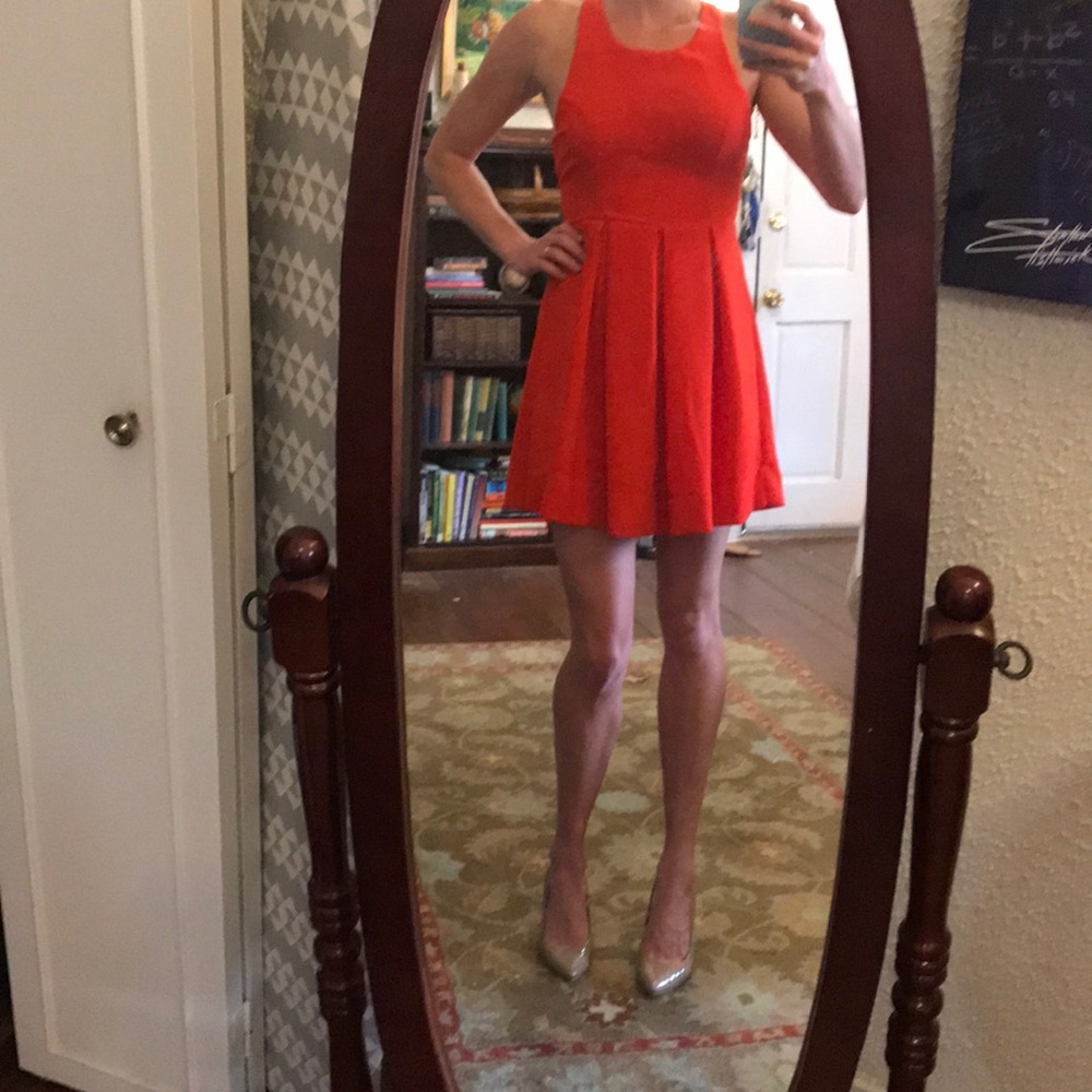 Red Open Back Dress